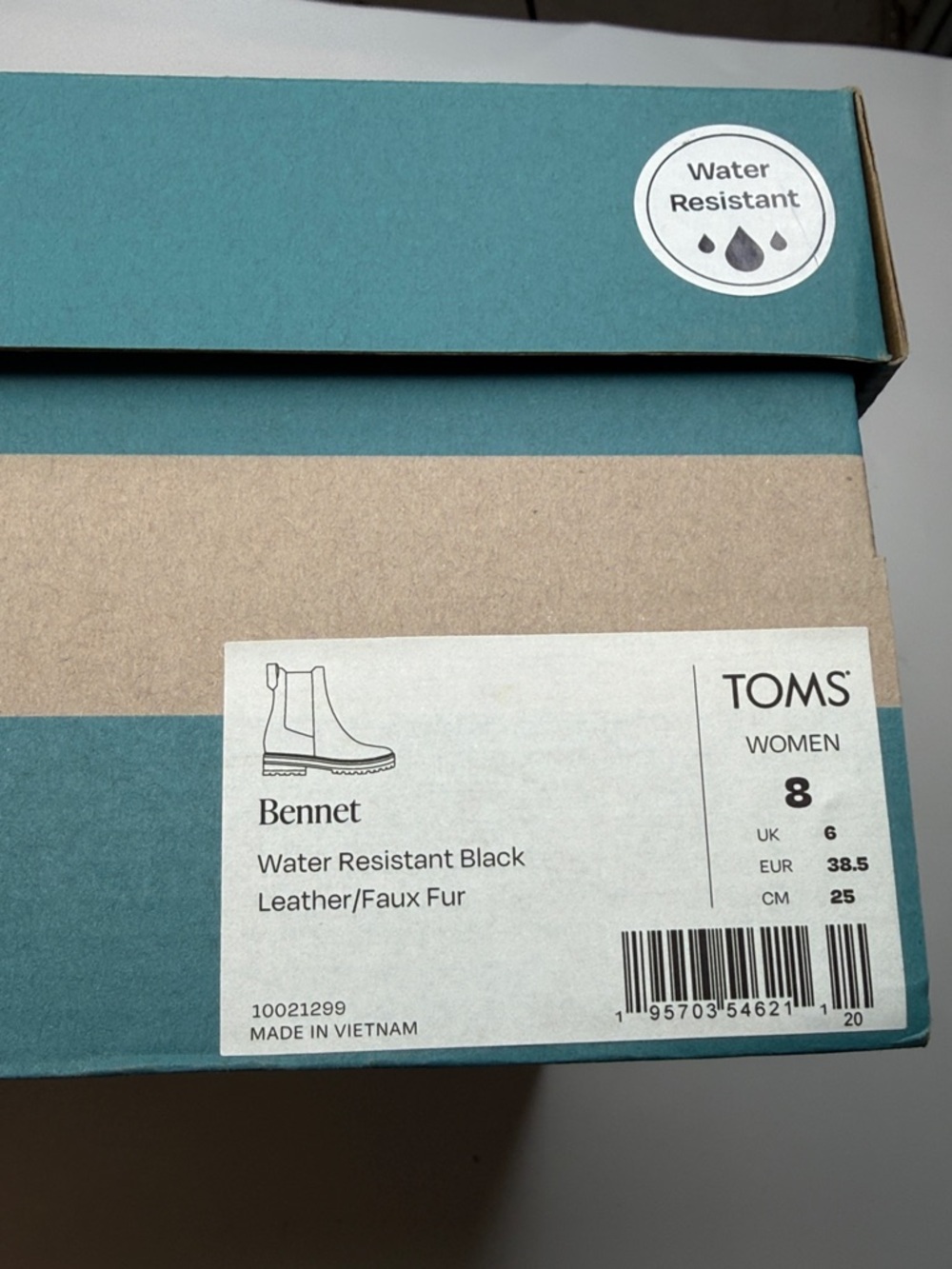 TOMS Women's Bennet Faux Fur Chelsea Lug Booties- Size 8 - Picture 4 of 10